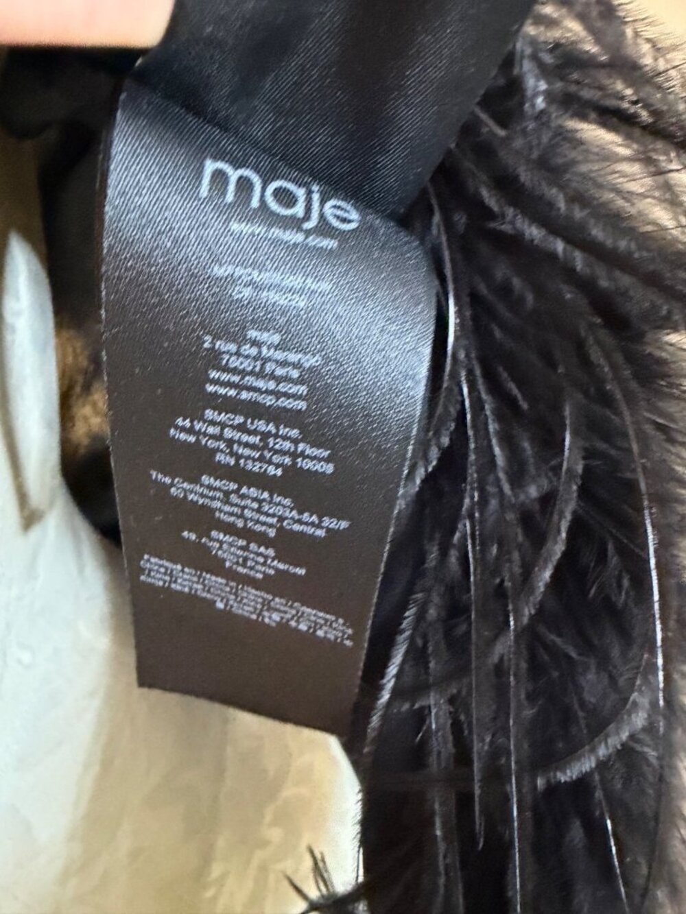 Maje Womens Feather Trim Transparent Voile Shirt Size Small Black Relaxed Party - Picture 9 of 12
